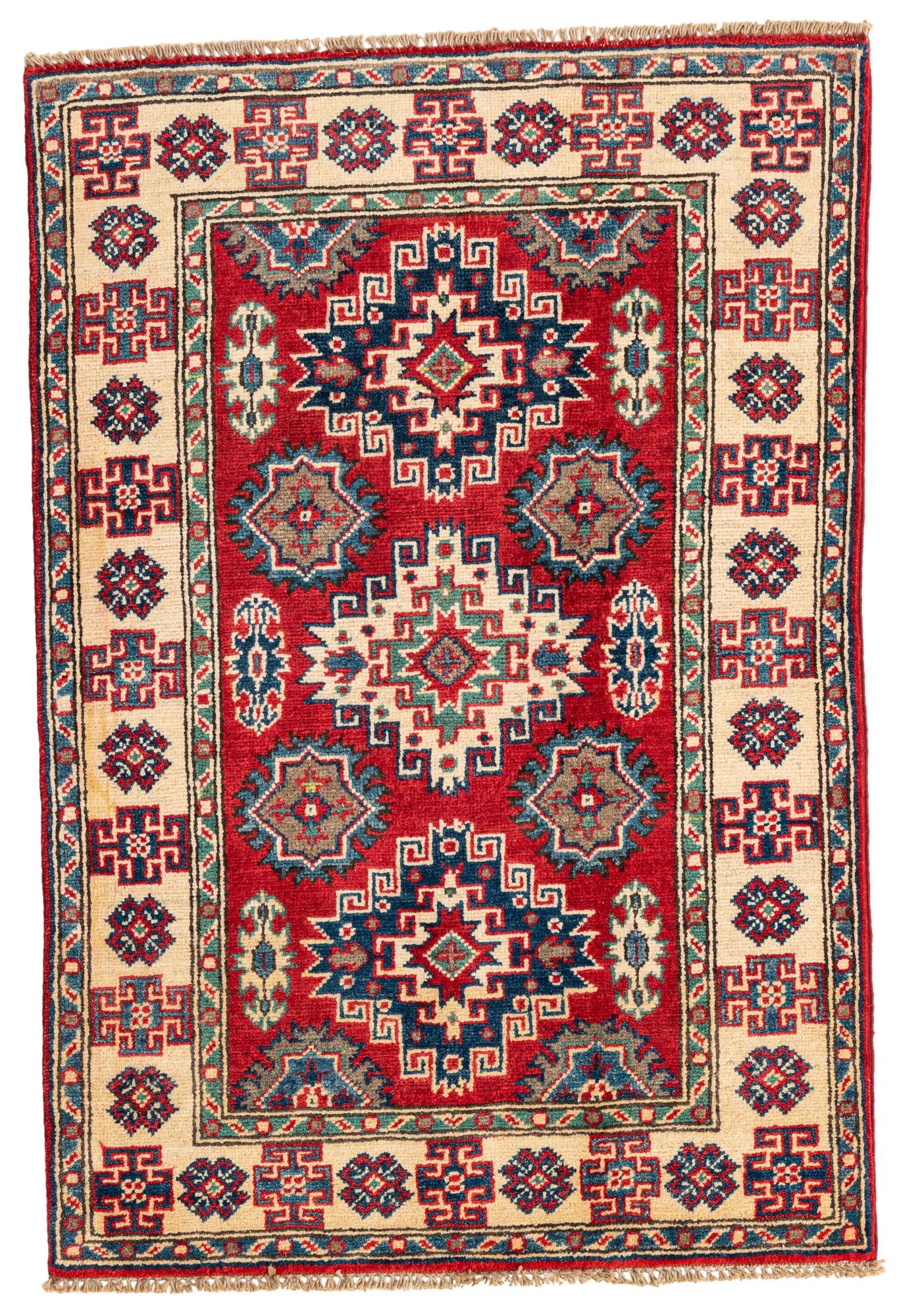 2' 8 x 4' Hand Knotted Kazak Rug