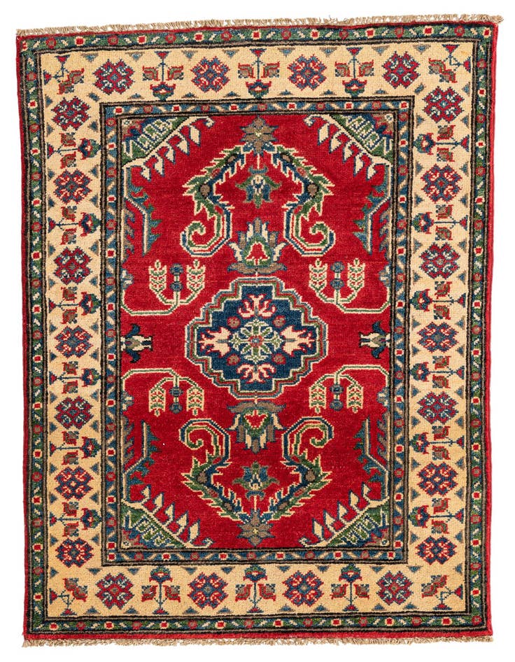 Detail image of 2' 9 x 4' 2 Hand Knotted Kazak Rug