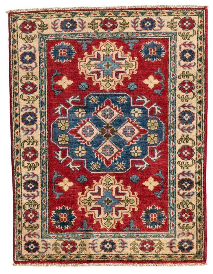 Detail image of 2' 9 x 3' 9 Hand Knotted Kazak Rug