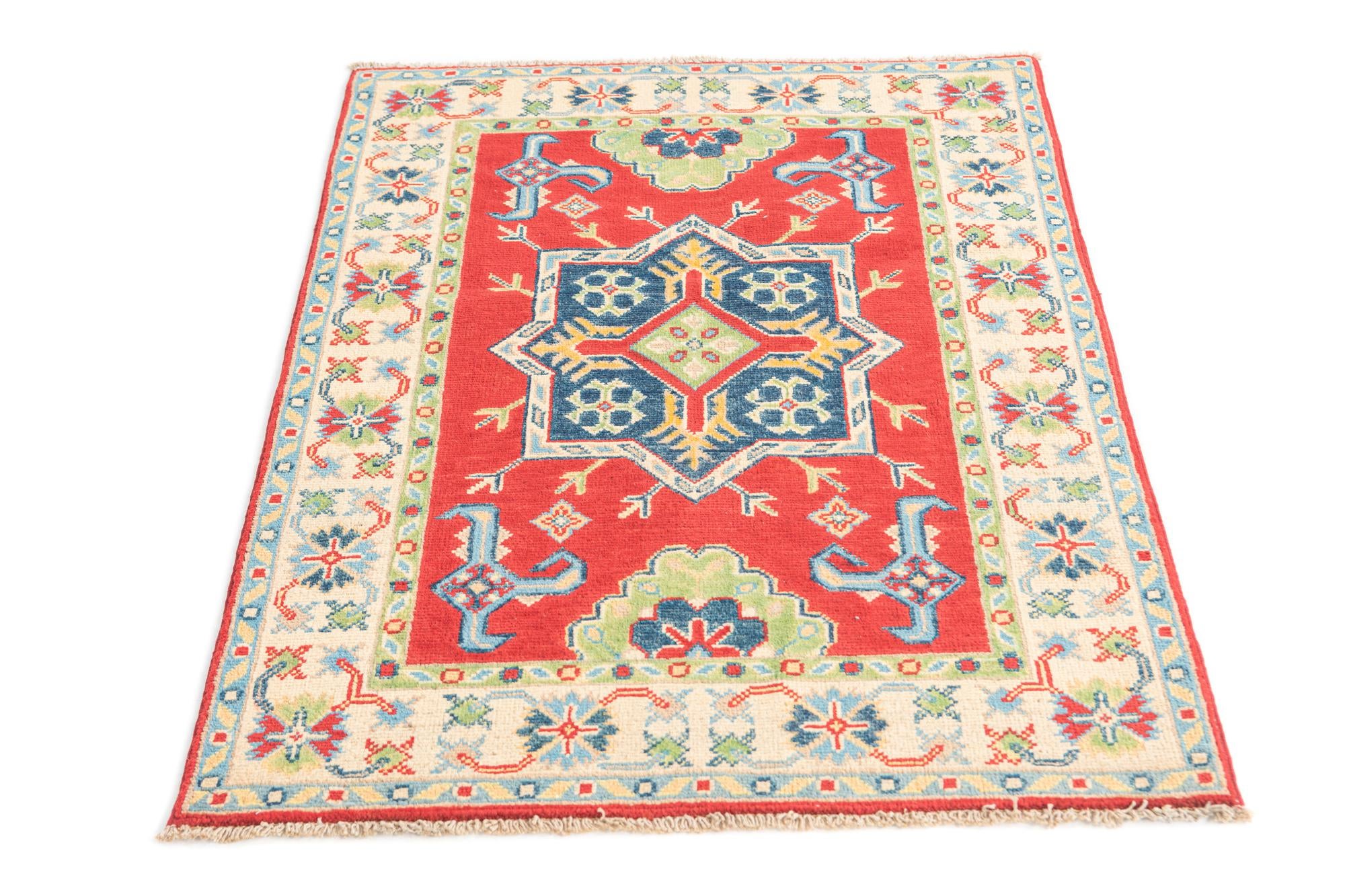 2' 9 x 4' Hand Knotted Kazak Rug