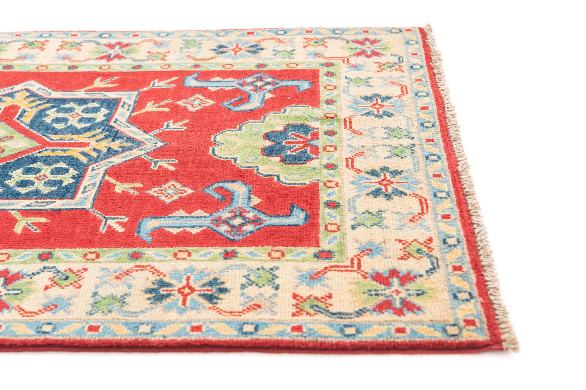 2' 9 x 4' Hand Knotted Kazak Rug
