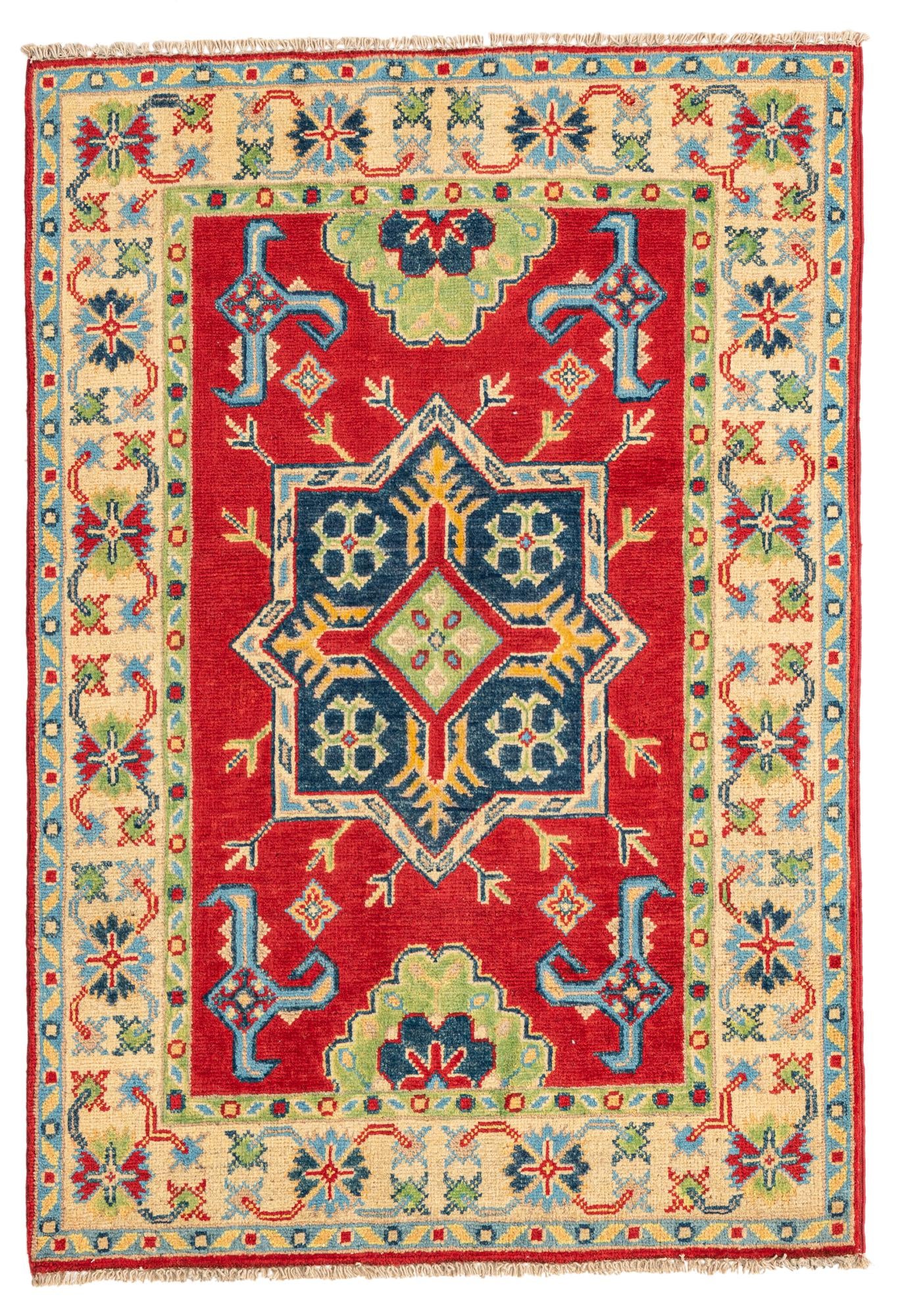 2' 9 x 4' Hand Knotted Kazak Rug