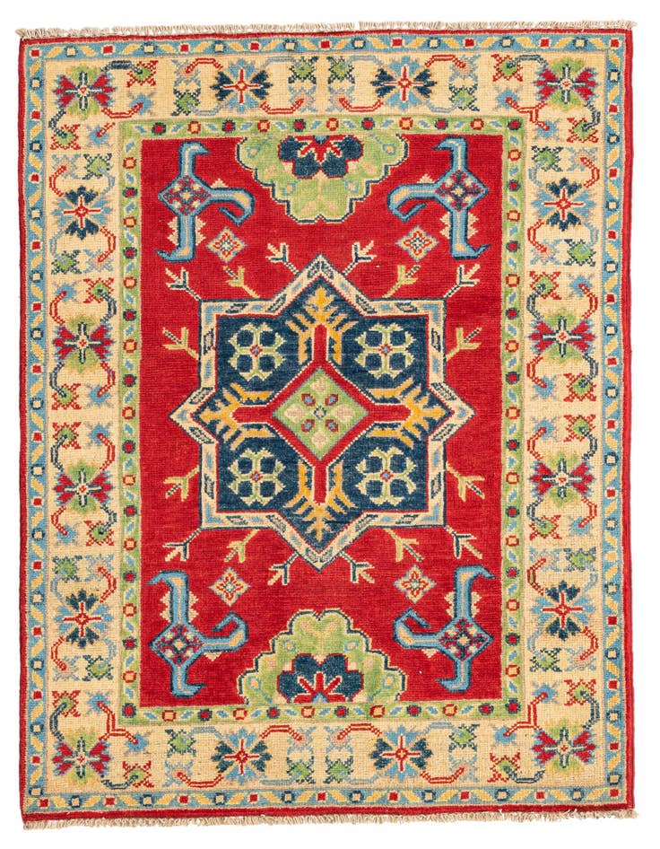 Detail image of 2' 9 x 4' Hand Knotted Kazak Rug