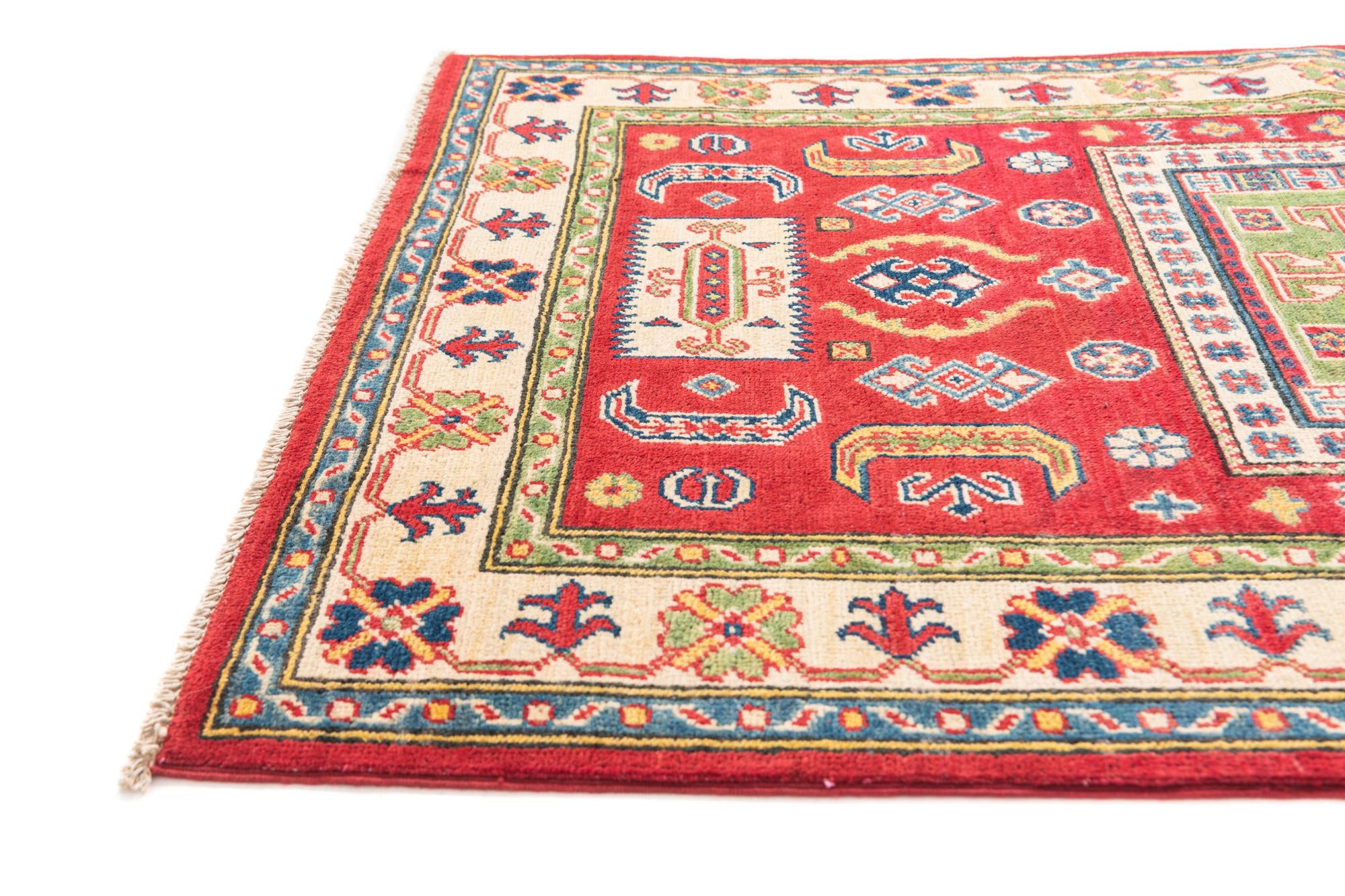 3' 5 x 5' Hand Knotted Kazak Rug