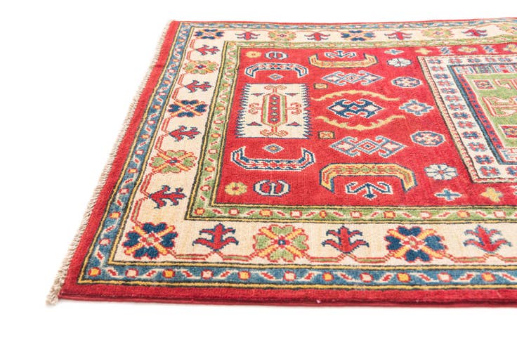 Detail image of 3' 5 x 5' Hand Knotted Kazak Rug