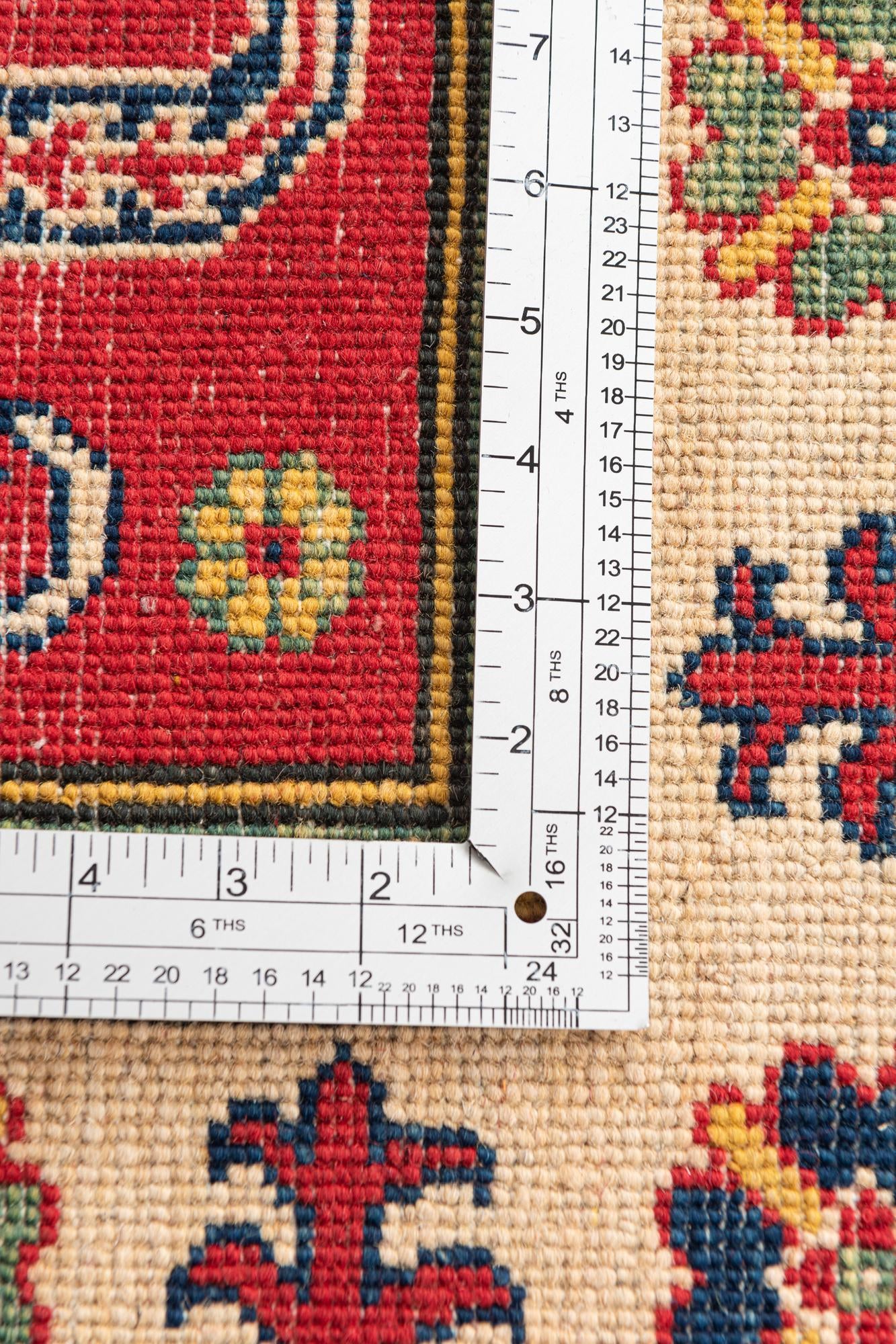 3' 5 x 5' Hand Knotted Kazak Rug