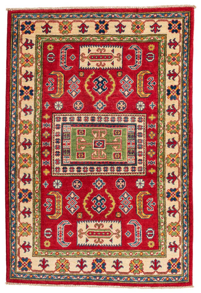 Detail image of 3' 5 x 5' Hand Knotted Kazak Rug