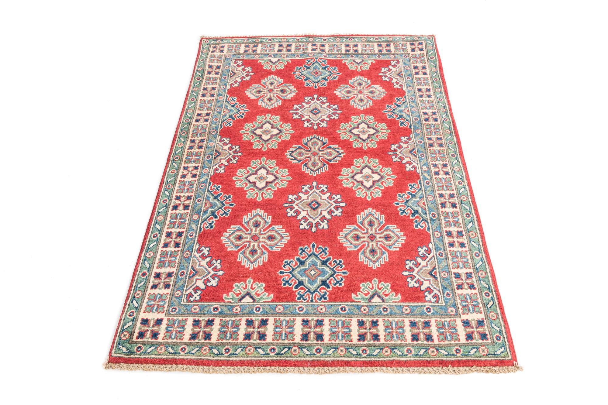 3' 5 x 5' 2 Hand Knotted Kazak Rug