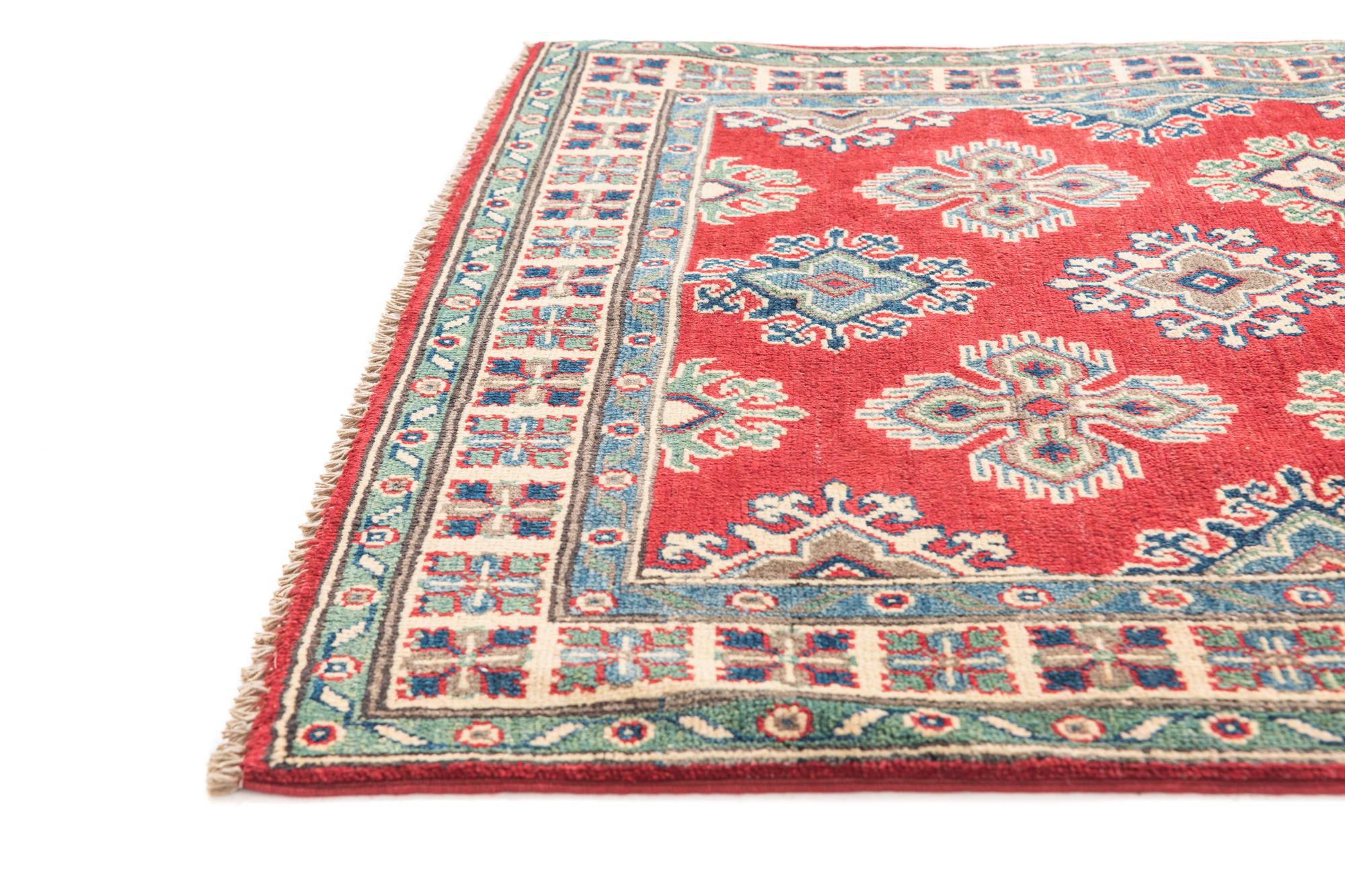 3' 5 x 5' 2 Hand Knotted Kazak Rug