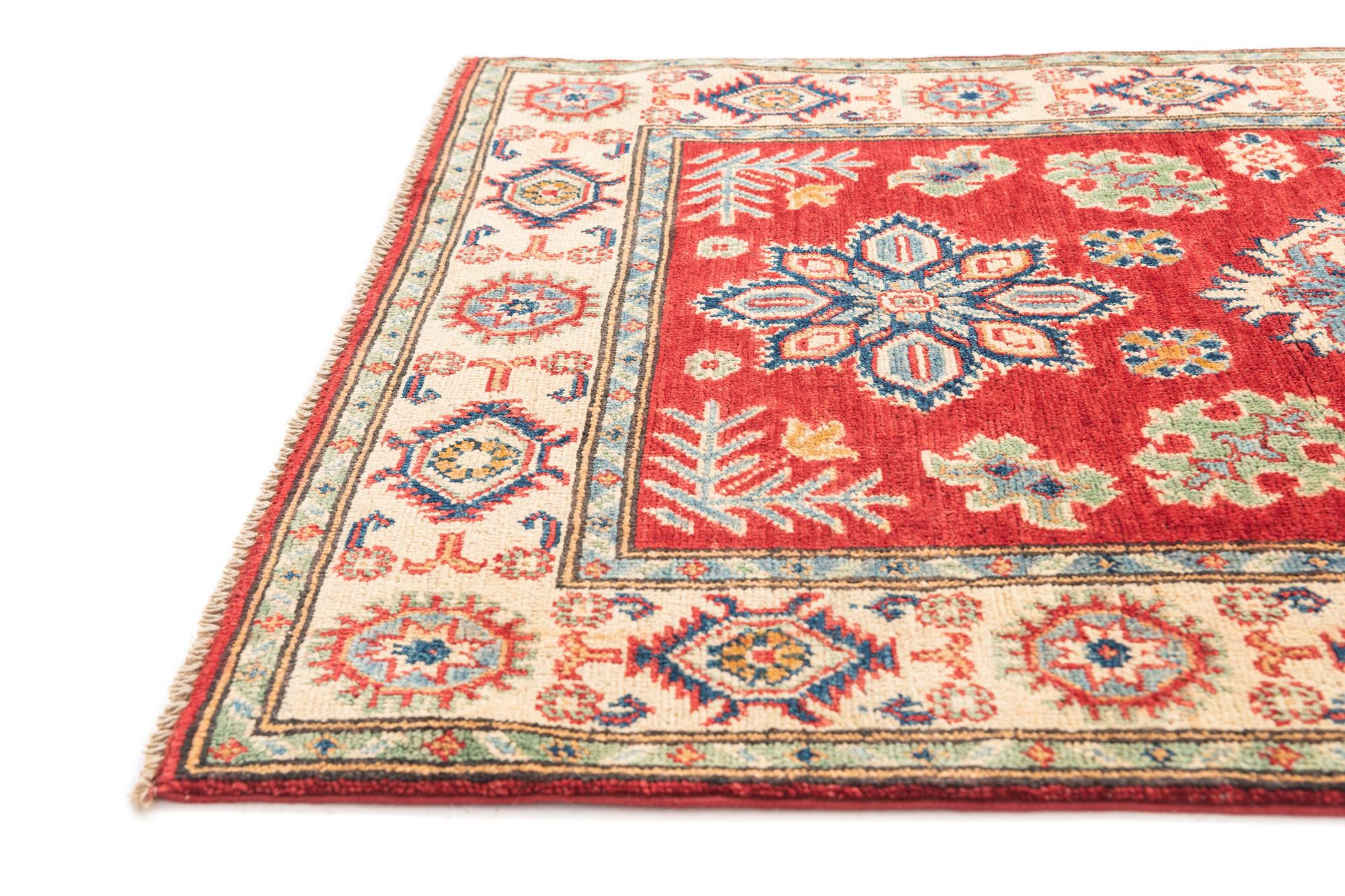 3' 4 x 5' Hand Knotted Kazak Rug