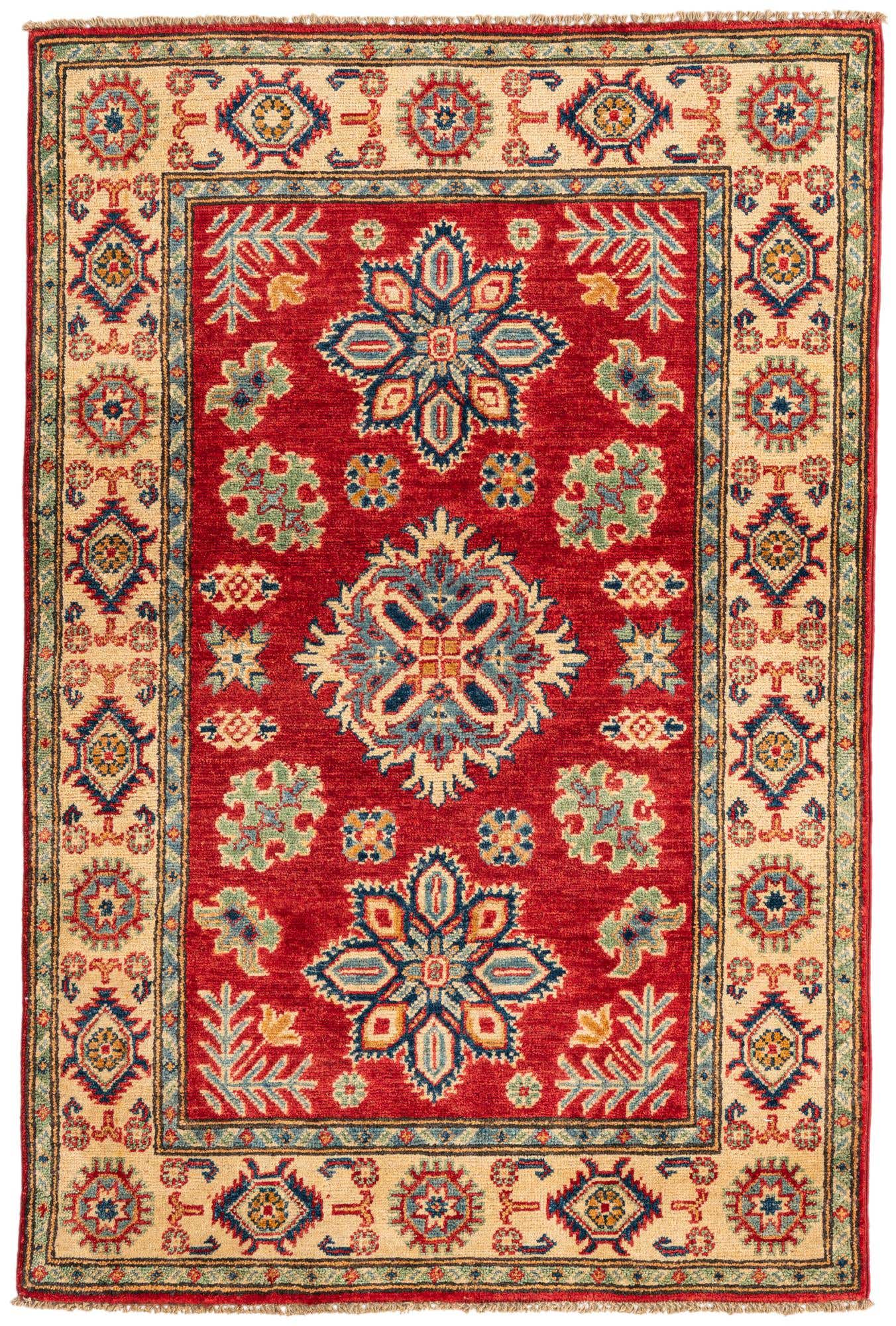 3' 4 x 5' Hand Knotted Kazak Rug