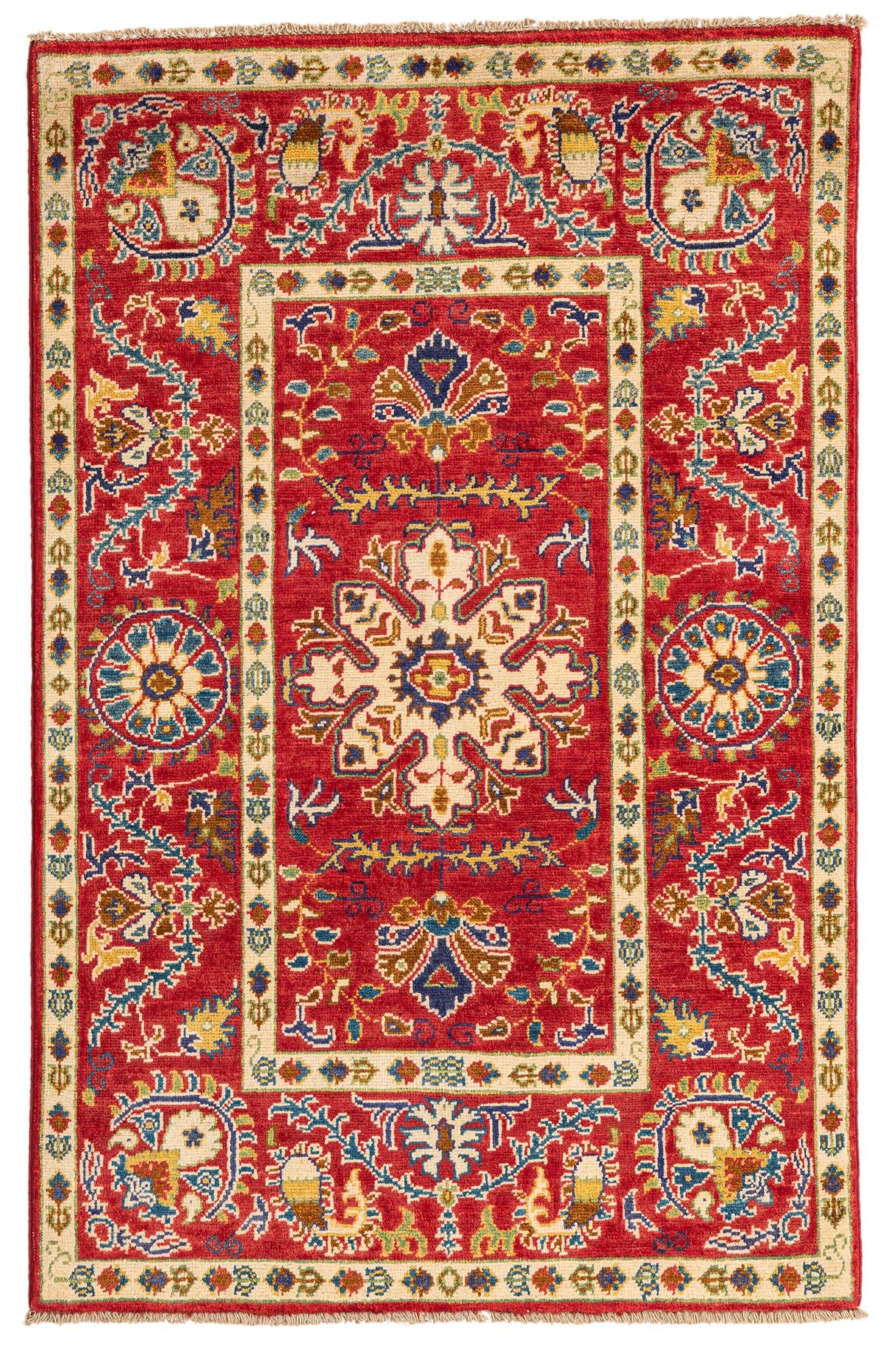 3' 1 x 4' 10 Hand Knotted Kazak Rug
