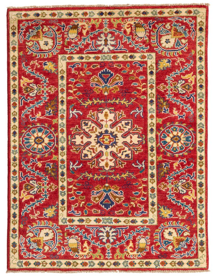Detail image of 3' 1 x 4' 10 Hand Knotted Kazak Rug