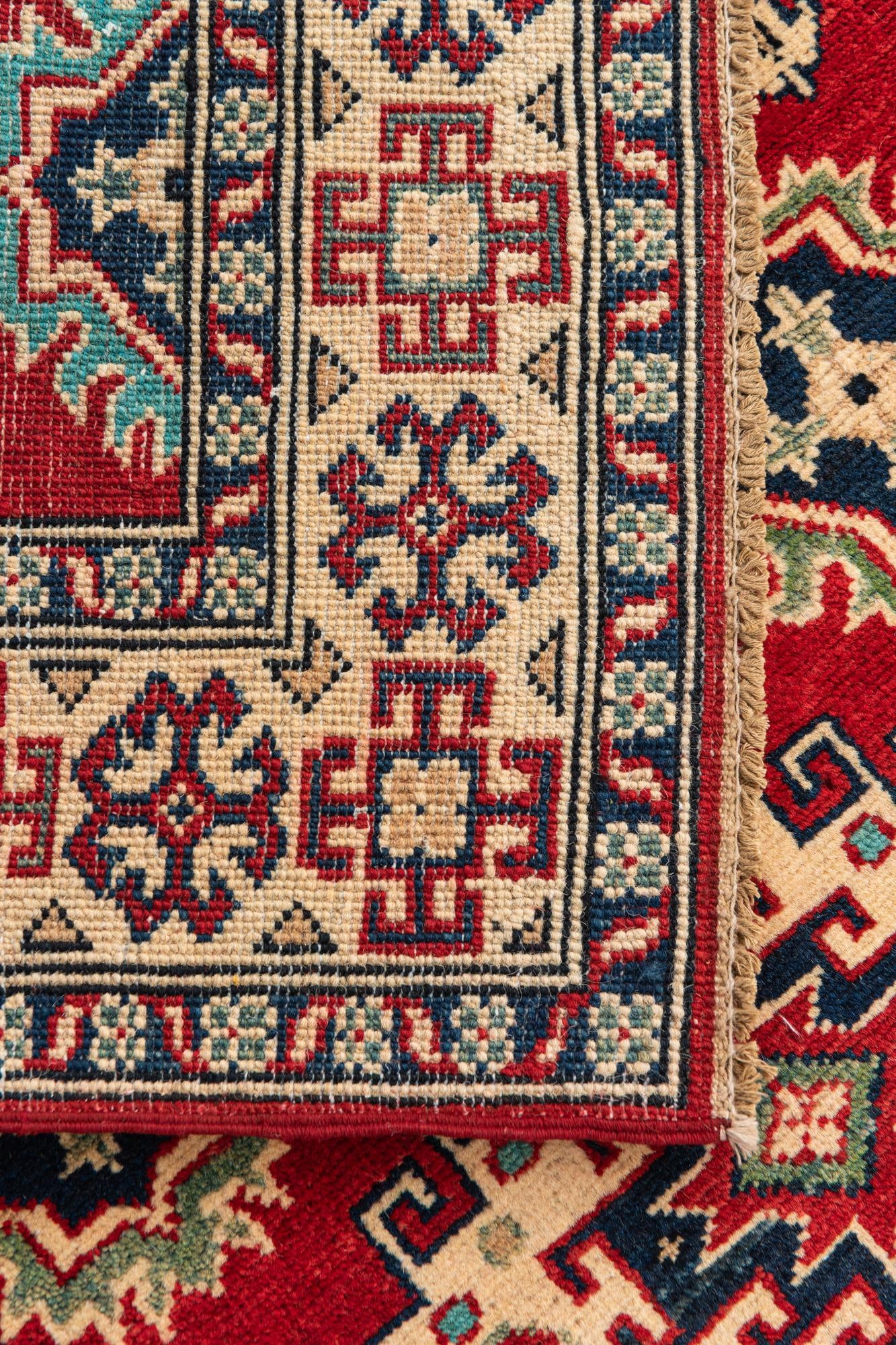 3' 5 x 4' 10 Hand Knotted Kazak Rug