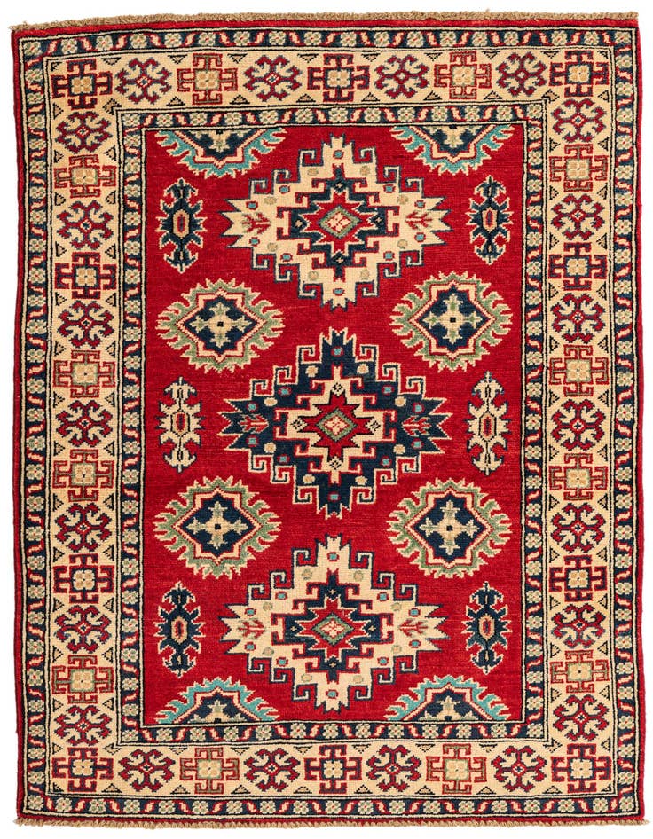 Detail image of 3' 5 x 4' 10 Hand Knotted Kazak Rug