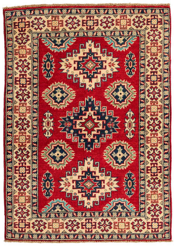 Detail image of 3' 5 x 4' 10 Hand Knotted Kazak Rug
