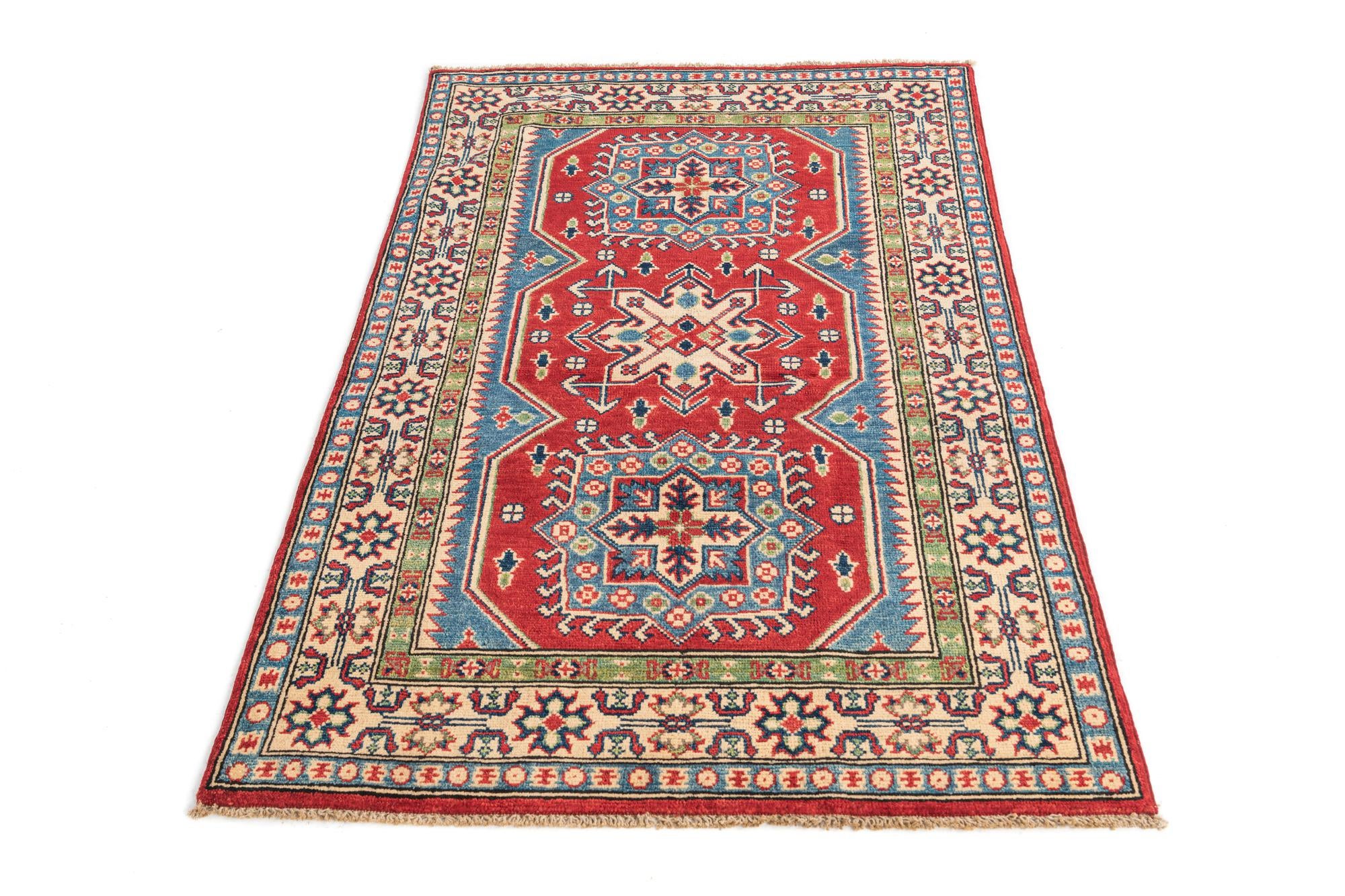 3' 3 x 5' 1 Hand Knotted Kazak Rug