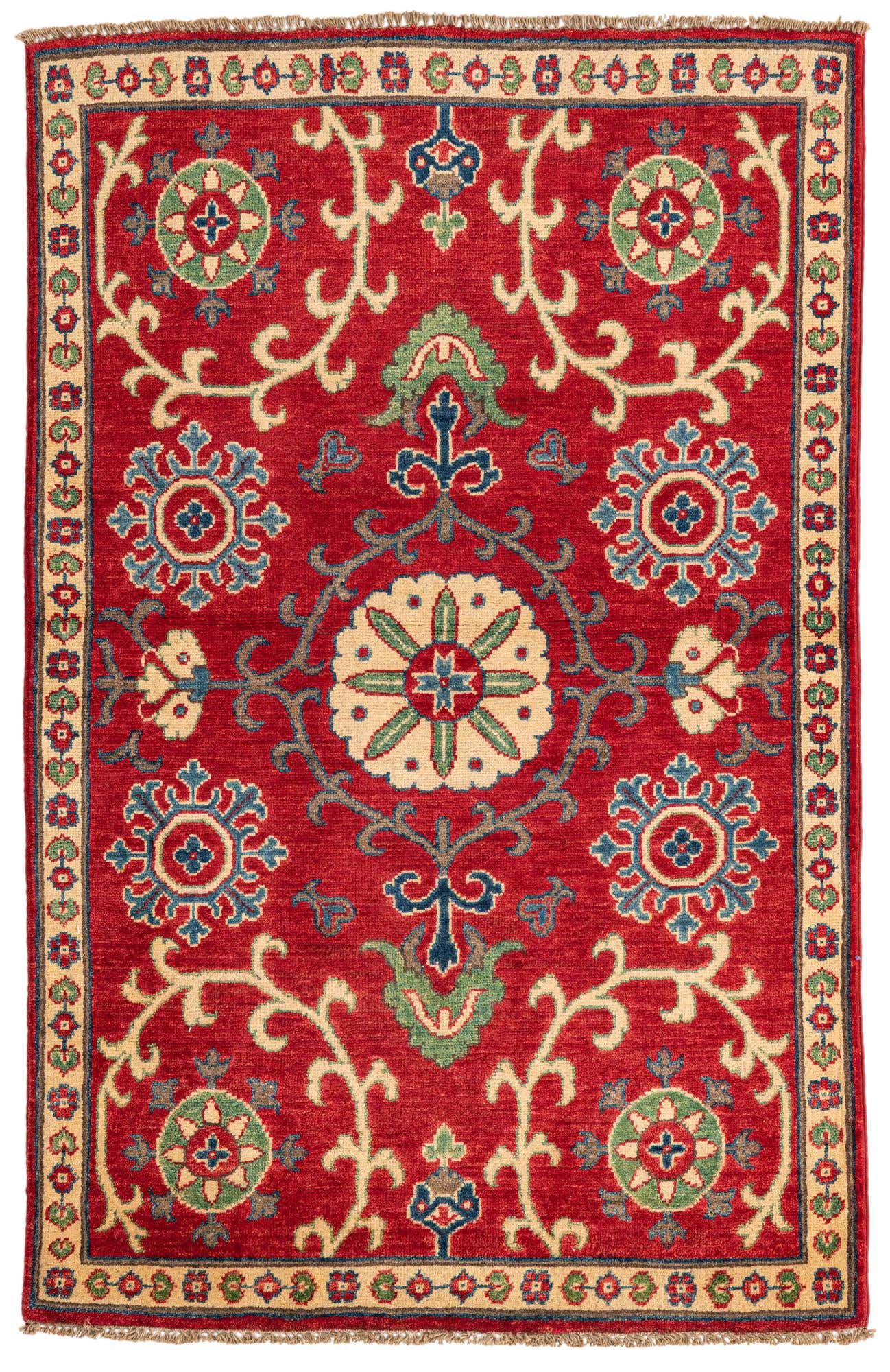 3' 4 x 5' 2 Hand Knotted Kazak Rug