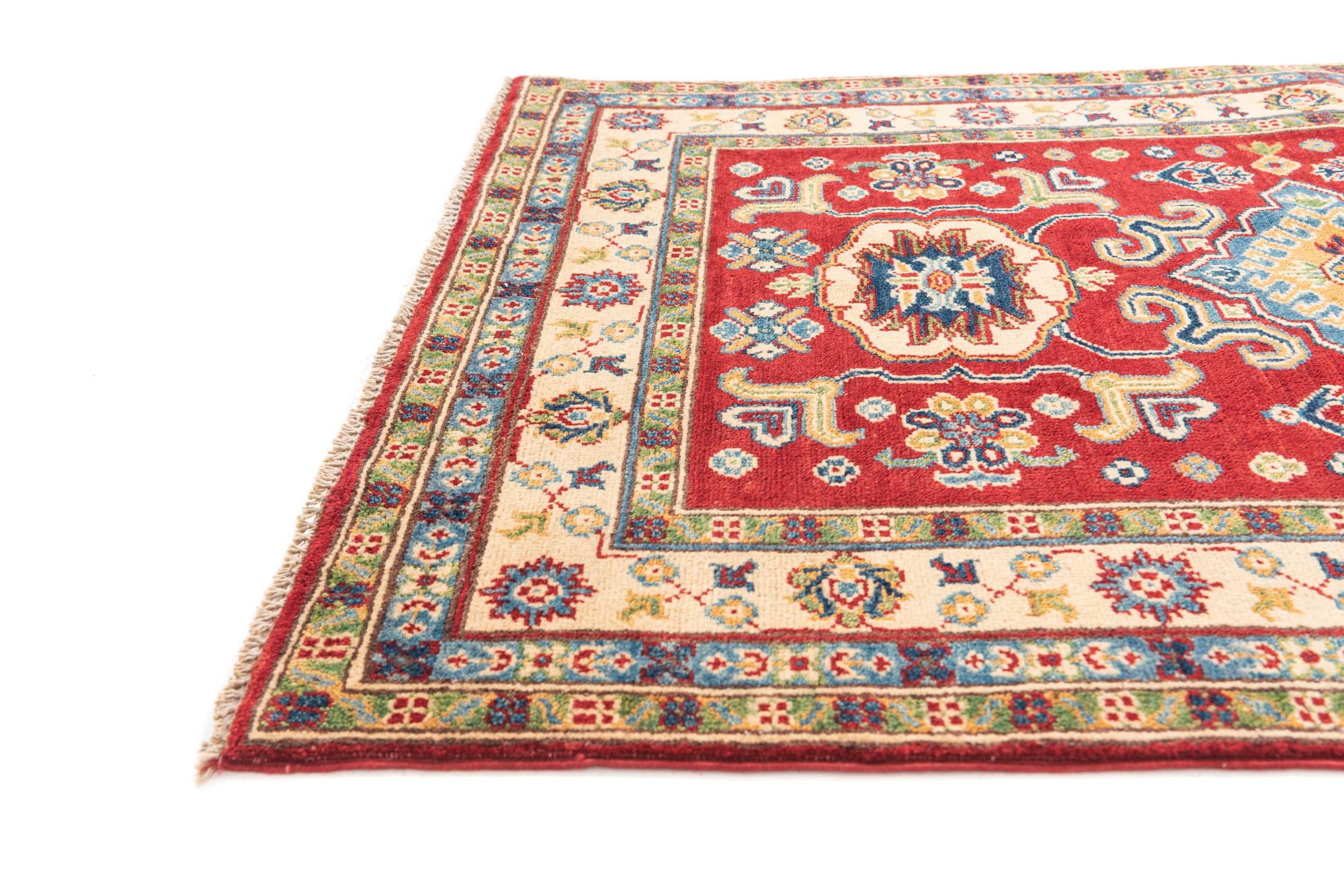 3' 5 x 4' 10 Hand Knotted Kazak Rug