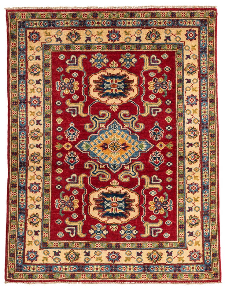 Detail image of 3' 5 x 4' 10 Hand Knotted Kazak Rug
