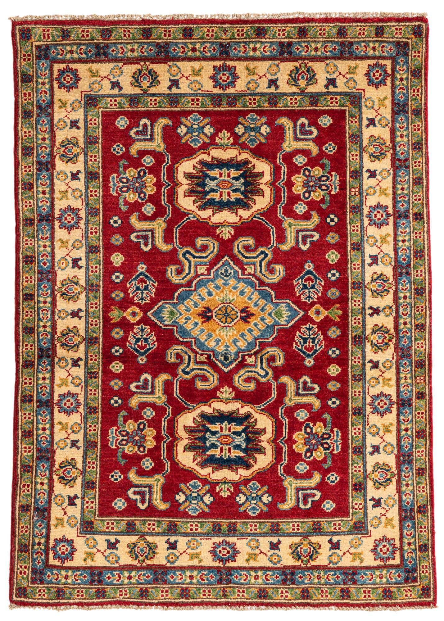 3' 5 x 4' 10 Hand Knotted Kazak Rug
