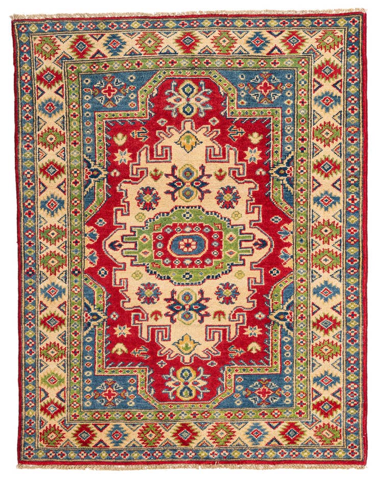 Detail image of 3' 3 x 4' 9 Hand Knotted Kazak Rug