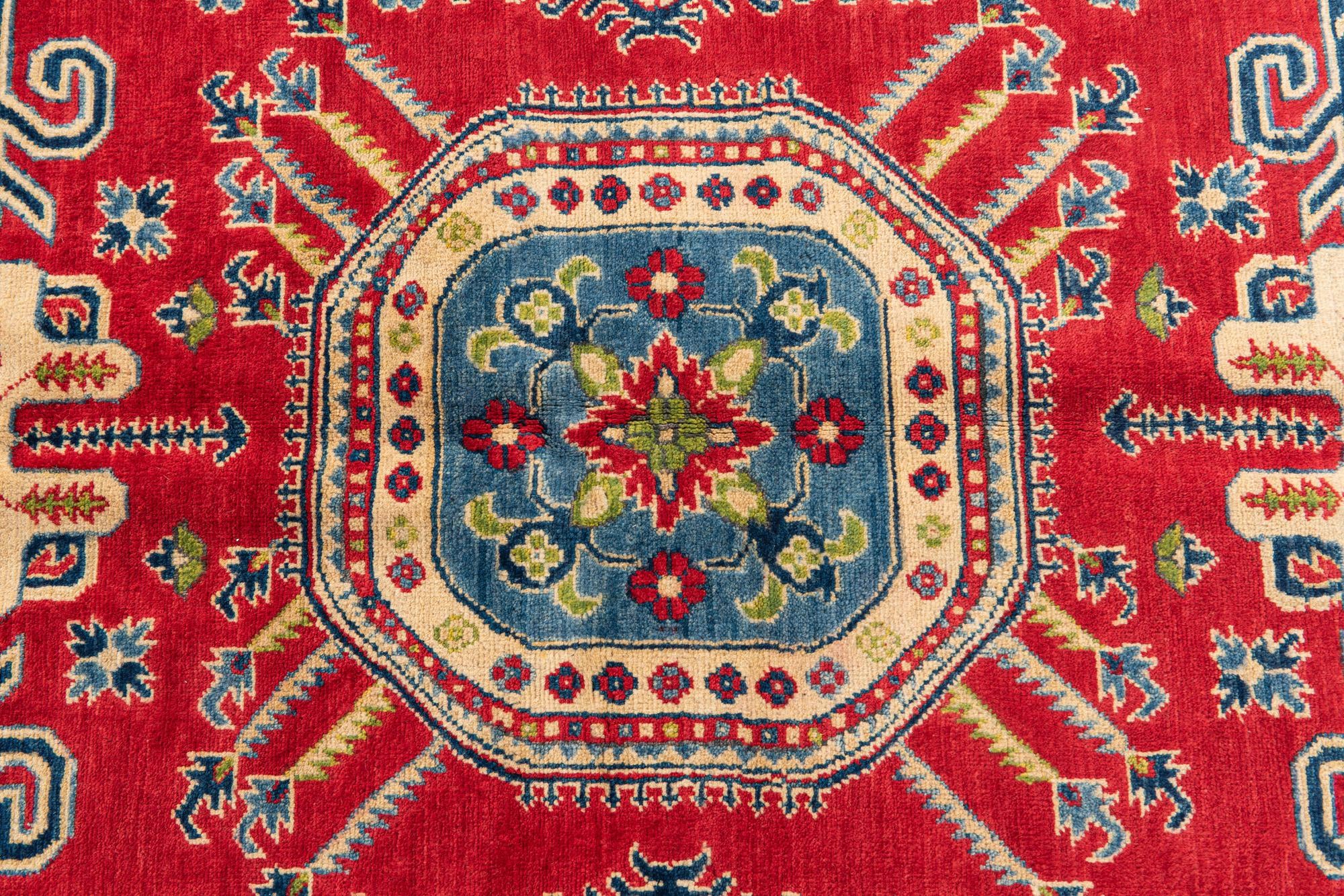 5' 7 x 8' Hand Knotted Kazak Rug