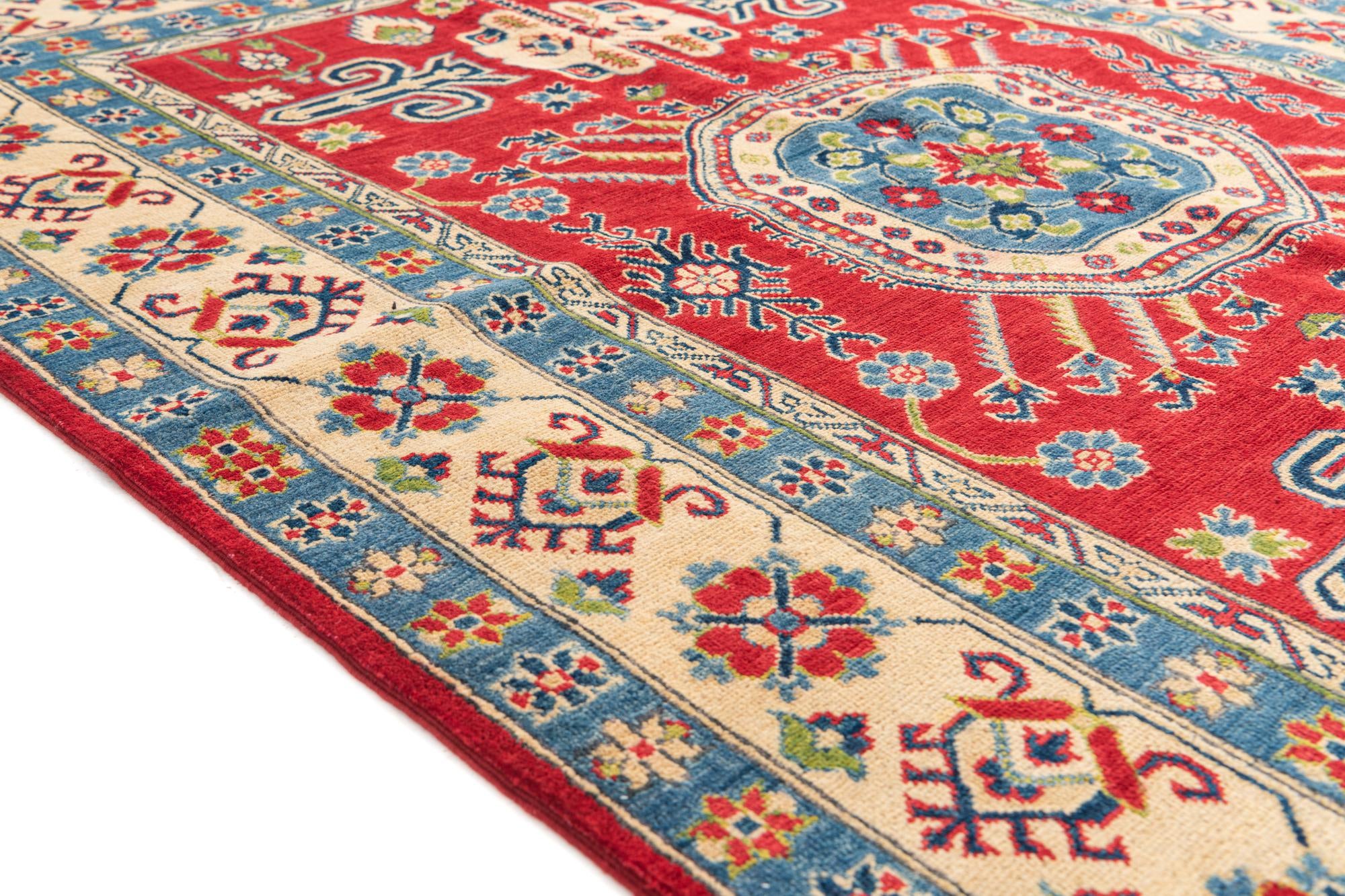 5' 7 x 8' Hand Knotted Kazak Rug