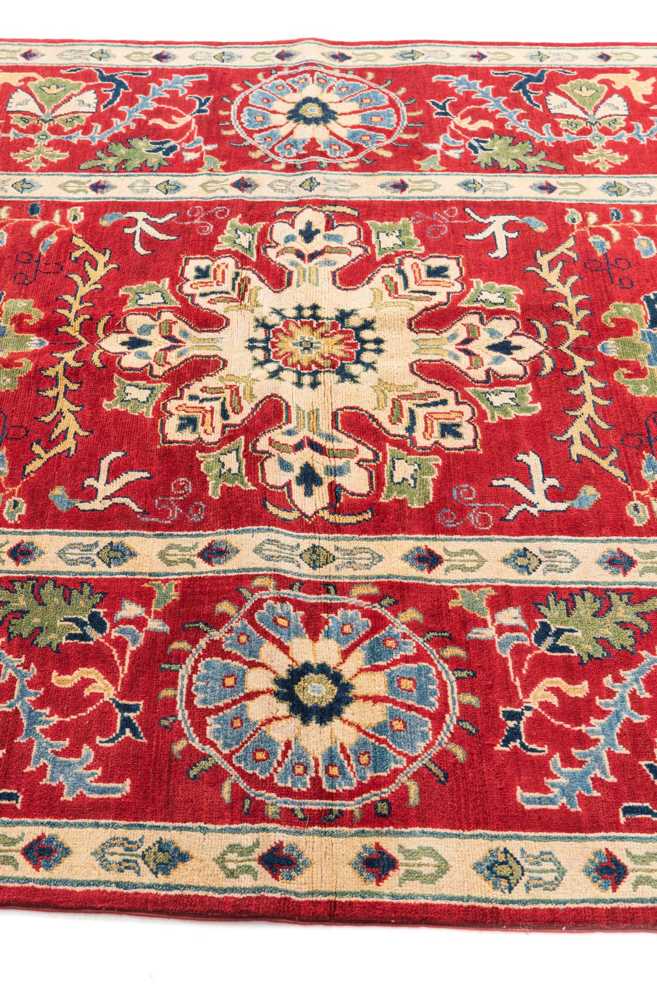 5' 7 x 8' 2 Hand Knotted Kazak Rug