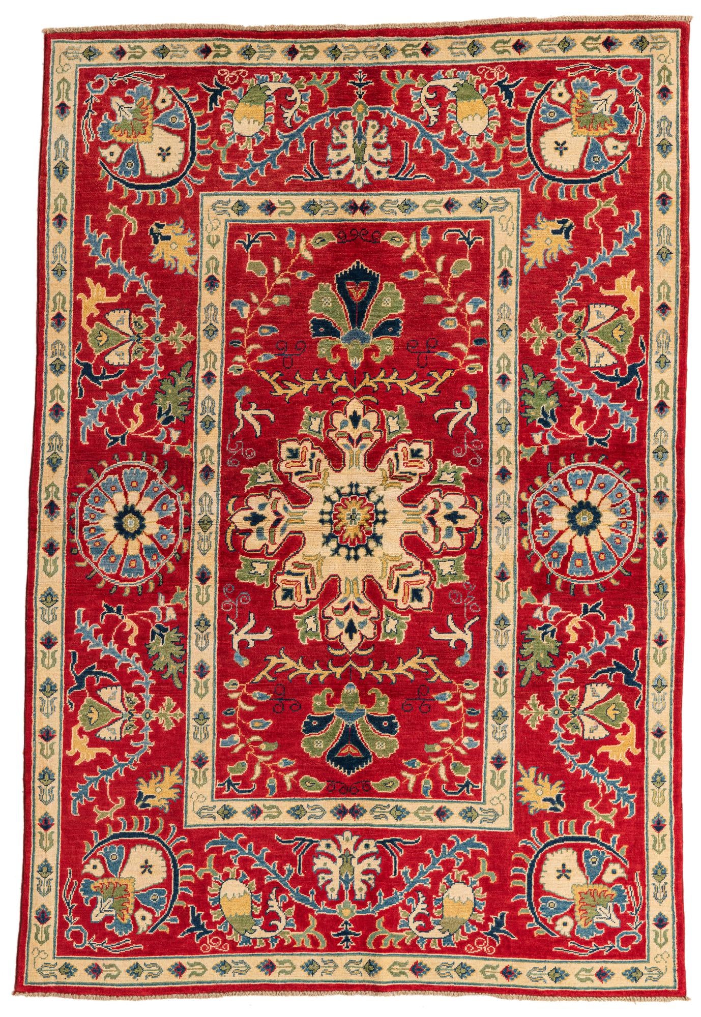 5' 7 x 8' 2 Hand Knotted Kazak Rug