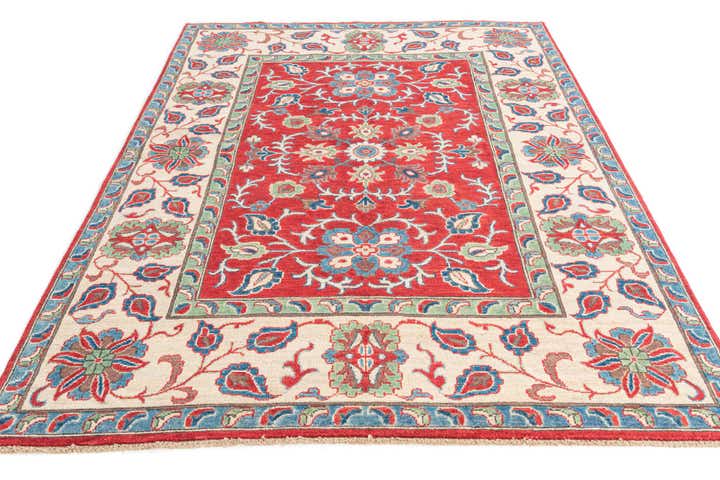 5' 7 x 7' 10 Hand Knotted Kazak Rug