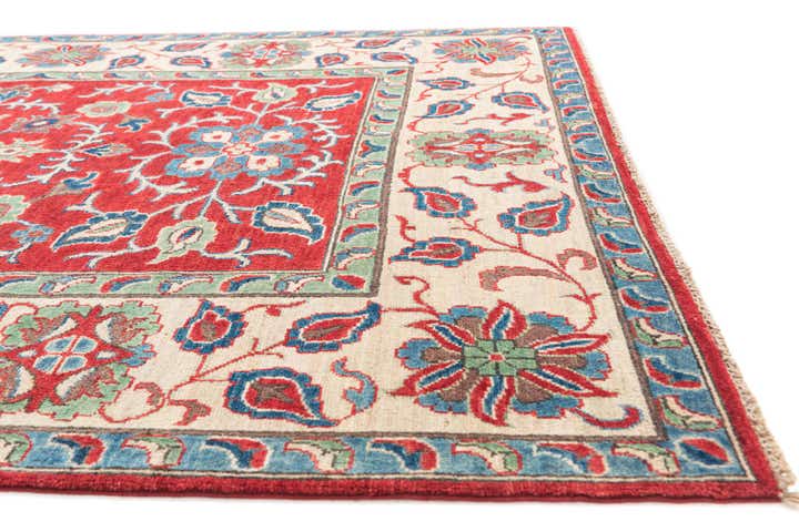 5' 7 x 7' 10 Hand Knotted Kazak Rug