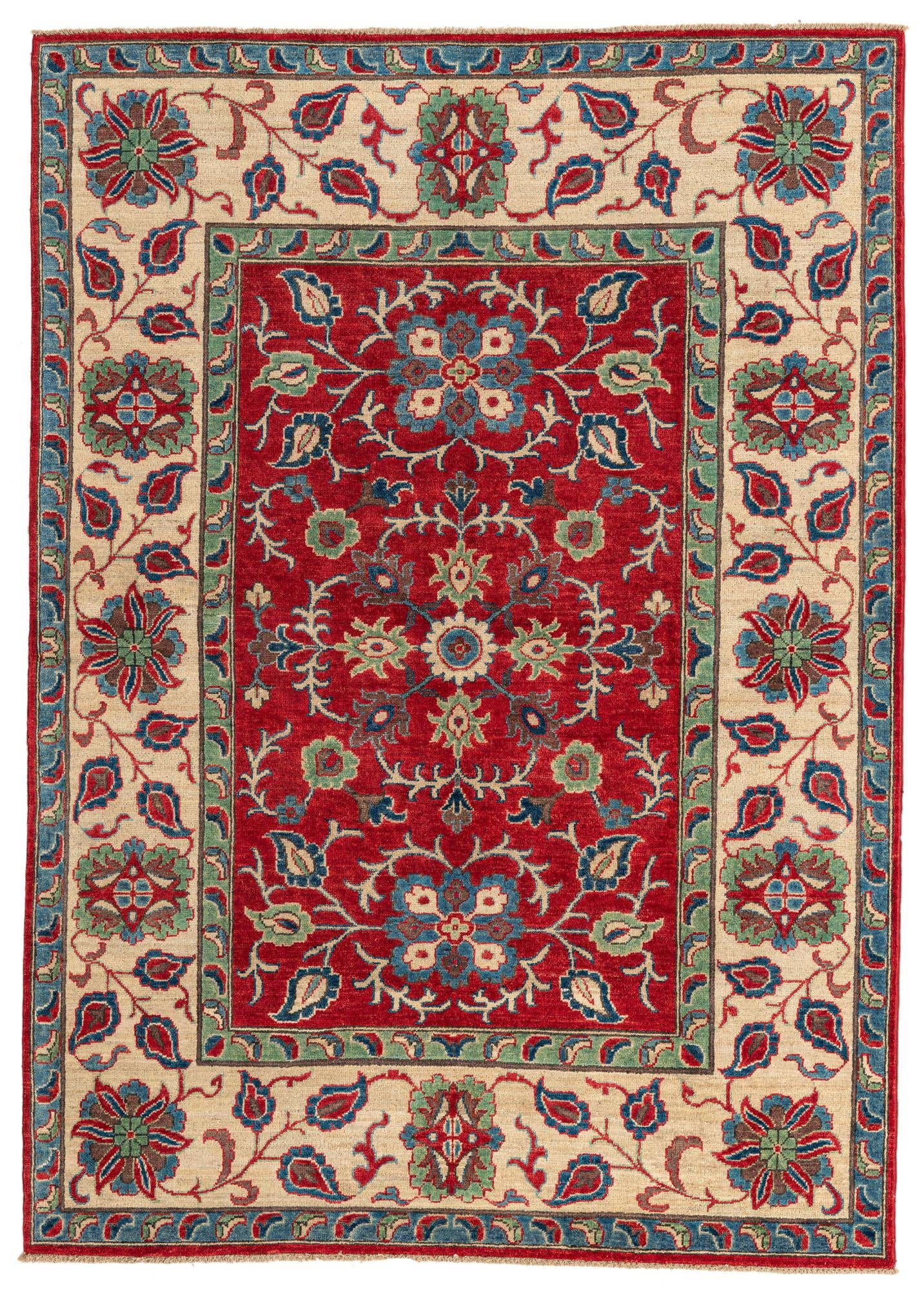 5' 7 x 7' 10 Hand Knotted Kazak Rug