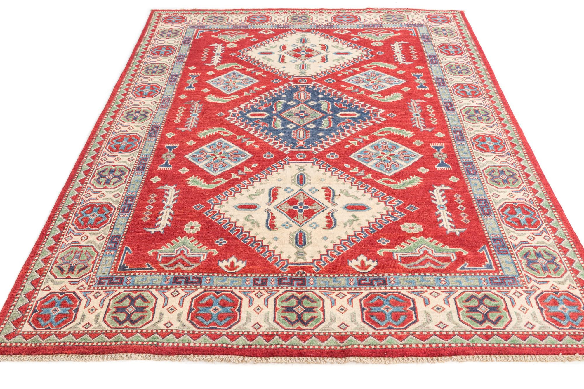 5' 6 x 7' 10 Hand Knotted Kazak Rug