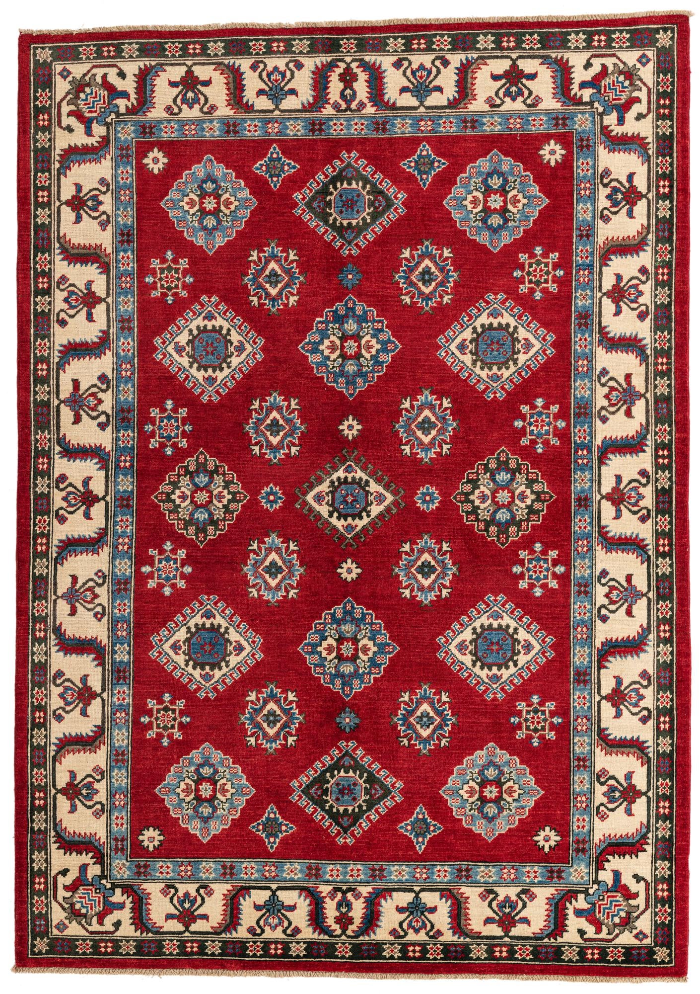 5' 8 x 8' Hand Knotted Kazak Rug