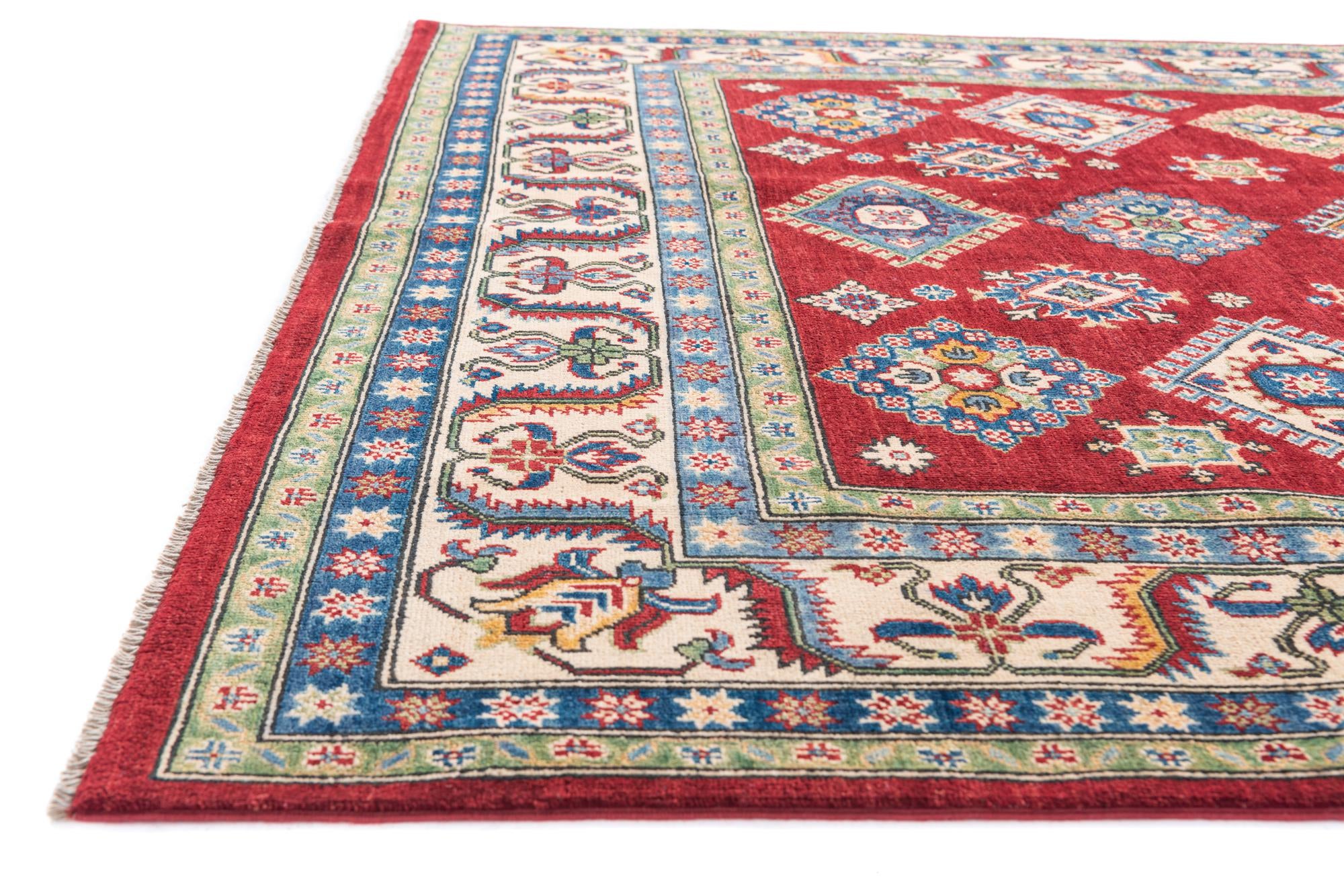 6' 7 x 9' 9 Hand Knotted Kazak Rug