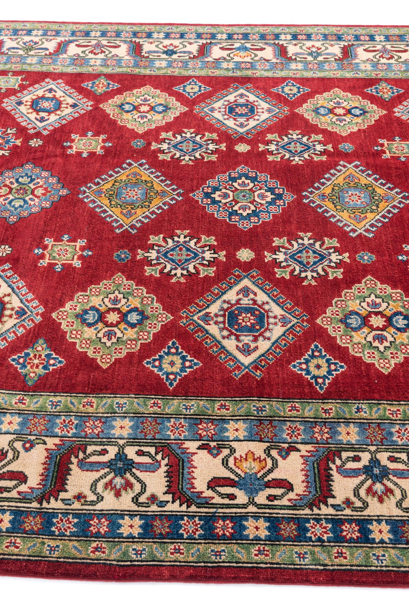 6' 7 x 9' 9 Hand Knotted Kazak Rug
