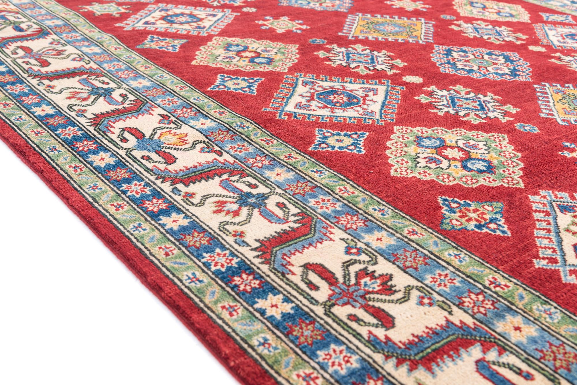 6' 7 x 9' 9 Hand Knotted Kazak Rug