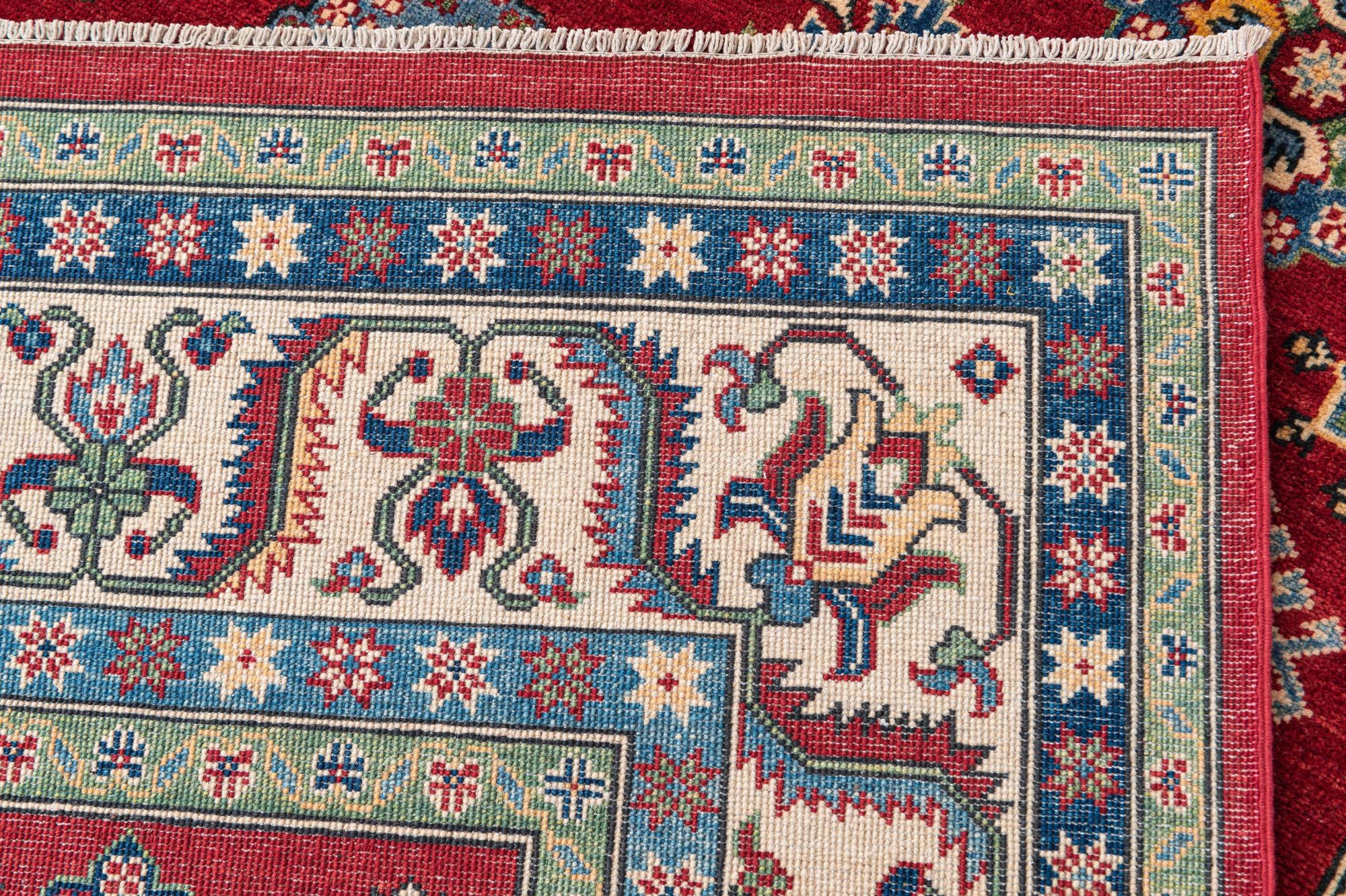 6' 7 x 9' 9 Hand Knotted Kazak Rug