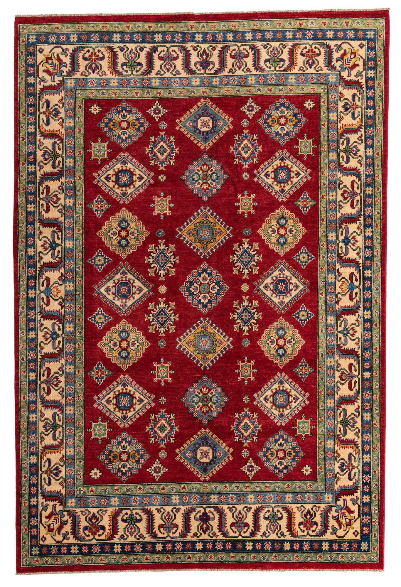 6' 7 x 9' 9 Hand Knotted Kazak Rug