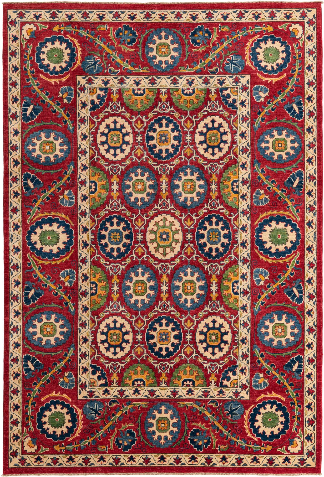 6' 8 x 9' 8 Hand Knotted Kazak Rug