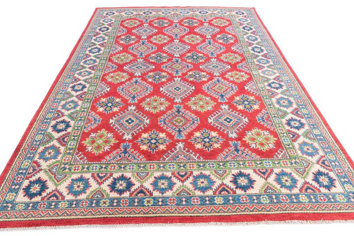6' 4 x 9' 9 Hand Knotted Kazak Rug
