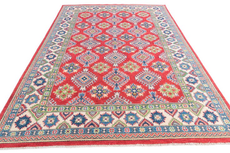Detail image of 6' 4 x 9' 9 Hand Knotted Kazak Rug