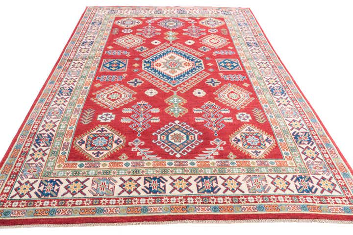 6' 5 x 9' 7 Hand Knotted Kazak Rug