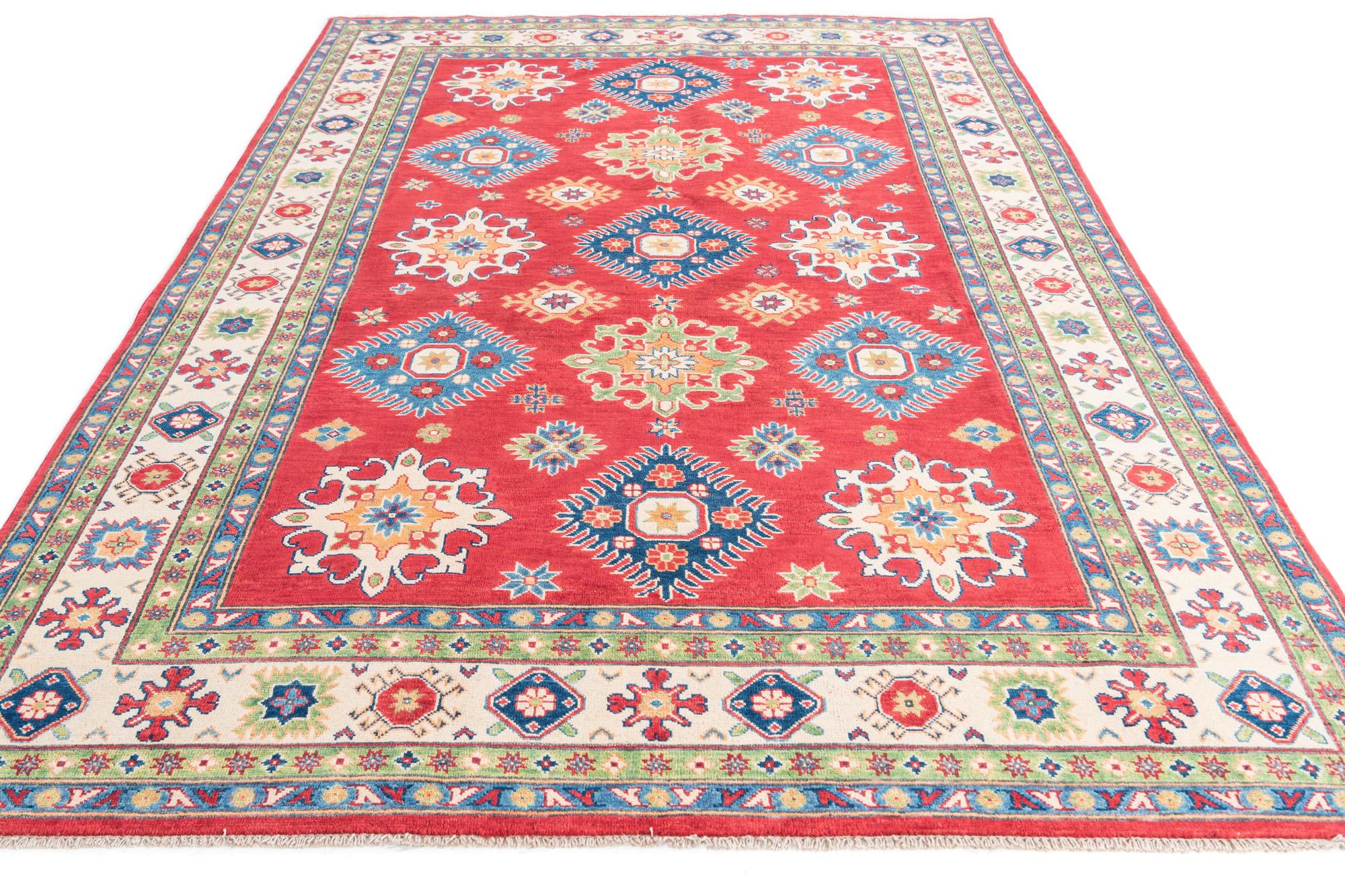 6' 7 x 9' 8 Hand Knotted Kazak Rug