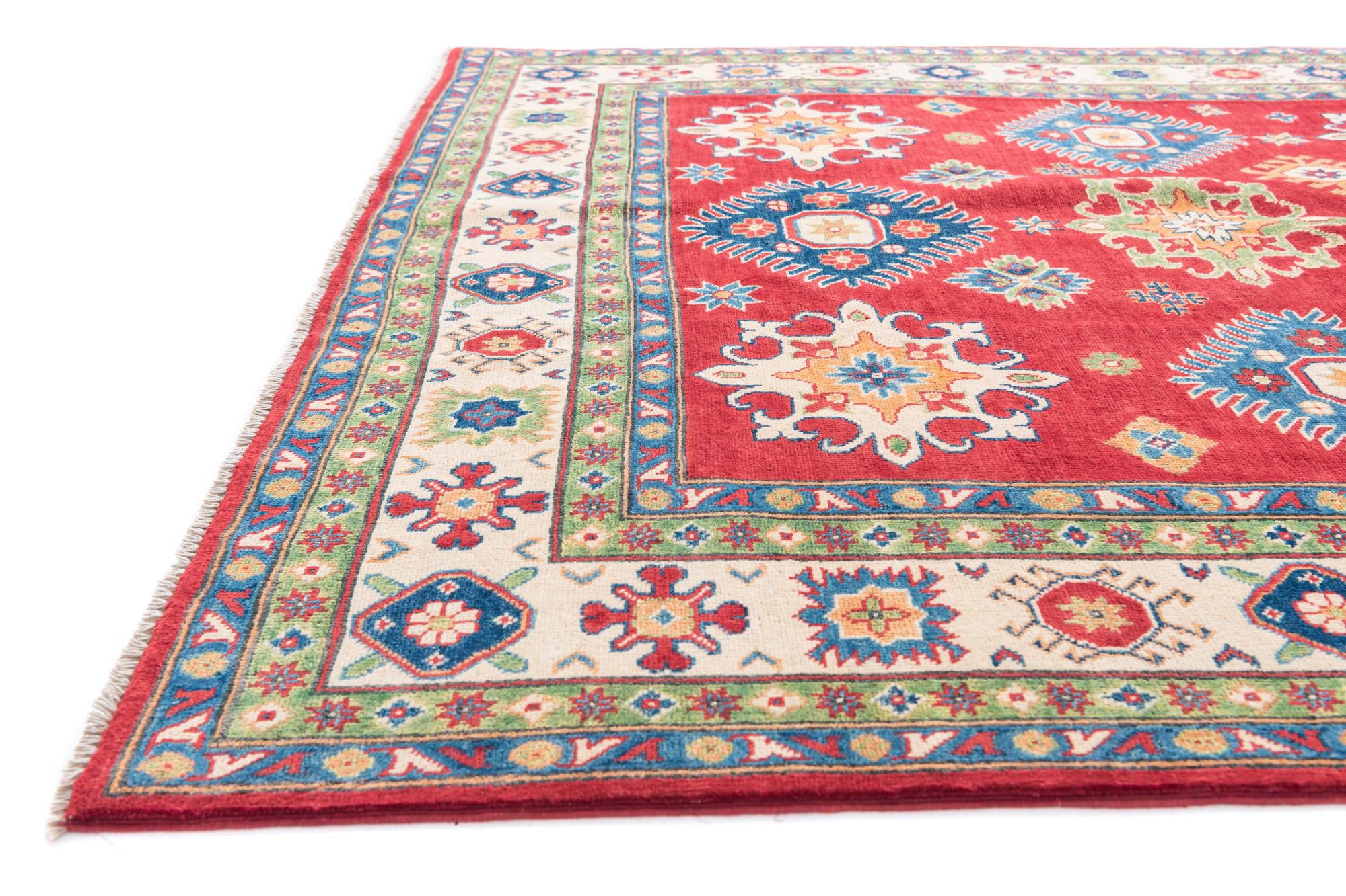 6' 7 x 9' 8 Hand Knotted Kazak Rug