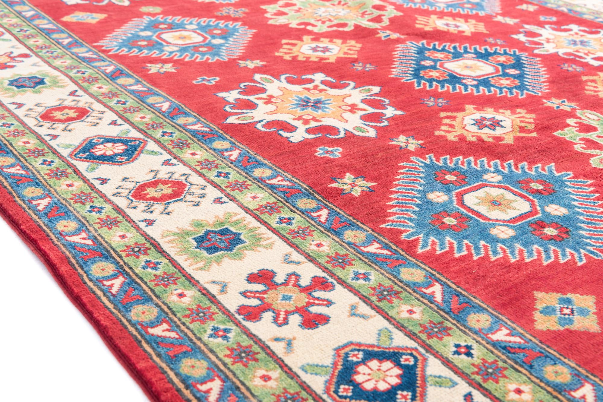 6' 7 x 9' 8 Hand Knotted Kazak Rug