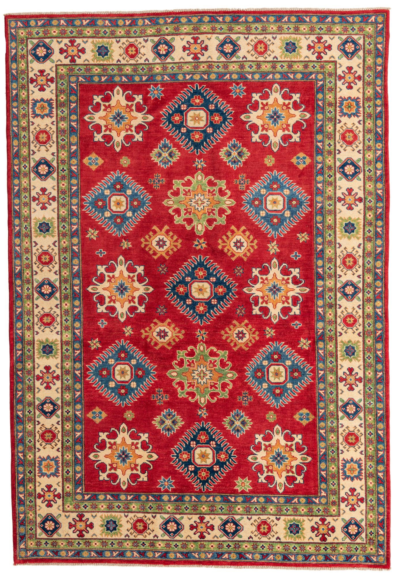 6' 7 x 9' 8 Hand Knotted Kazak Rug