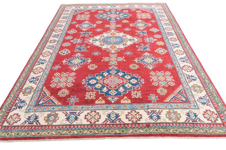 6' 4 x 9' 7 Hand Knotted Kazak Rug