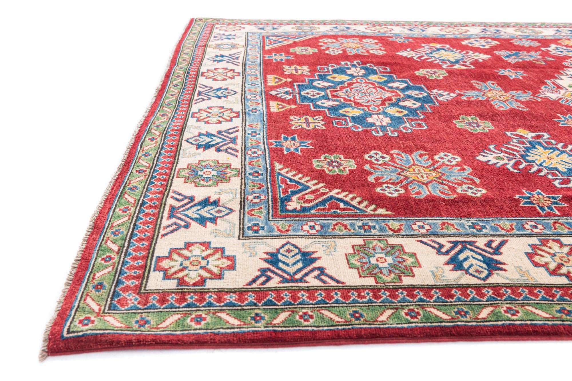 6' 4 x 9' 7 Hand Knotted Kazak Rug